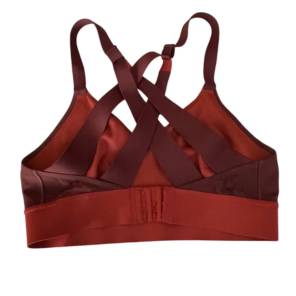 Brooks Red Burgundy High Impact Crisscross Adjustable Sports Bra Womens Size S